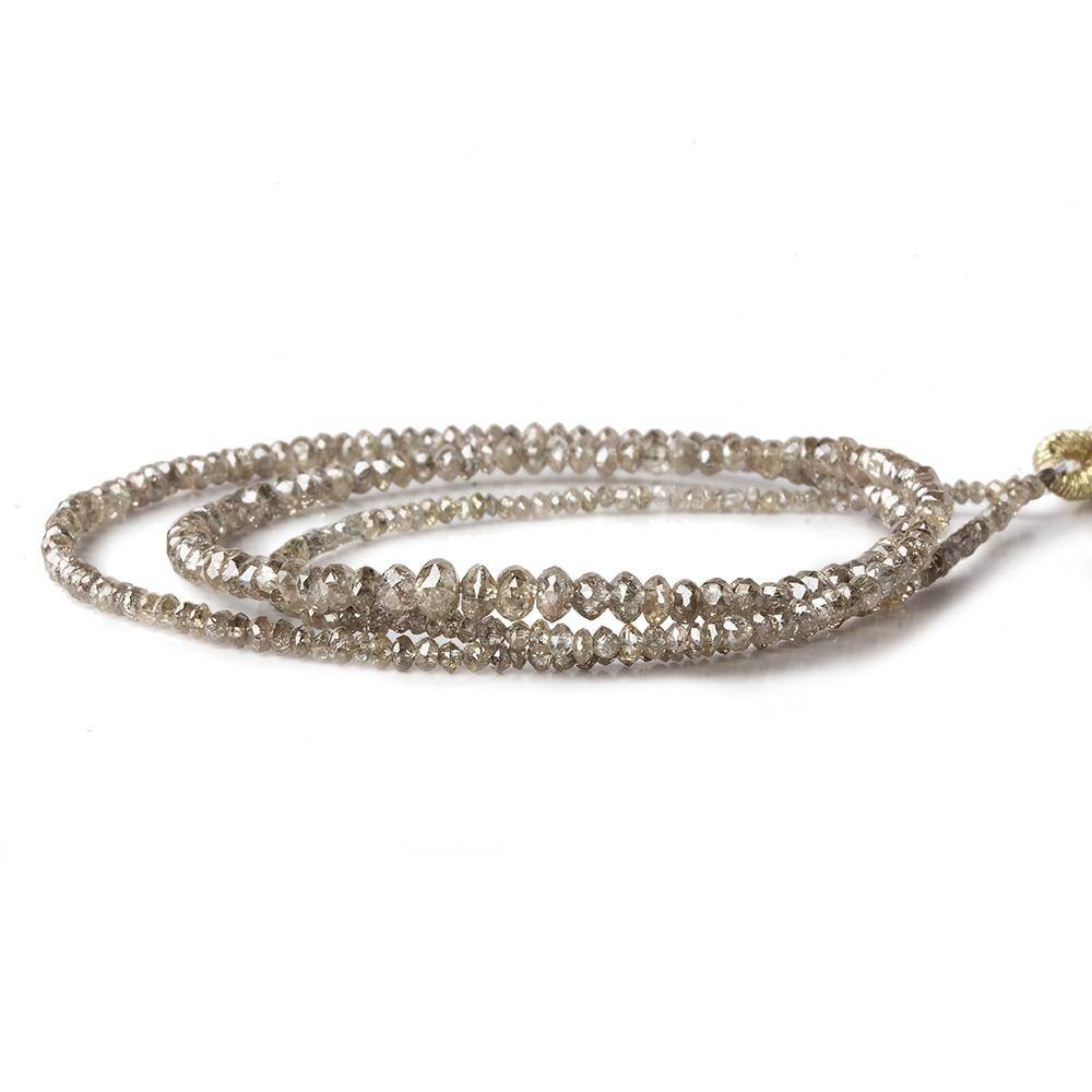 1-3mm Champagne Diamond Faceted Rondelle Beads 16 inch 310 pieces (ONLINE ORDER ONLY)
