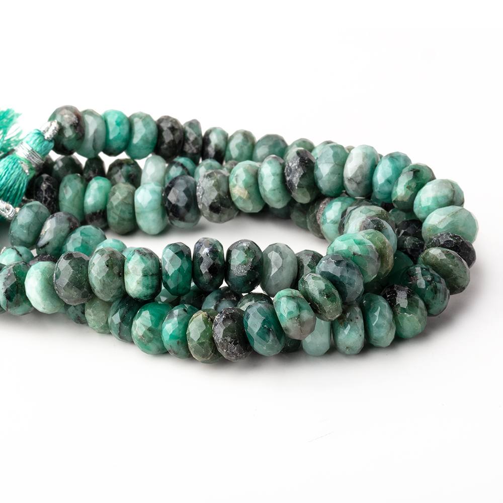 10-10.5mm Brazilian Emerald Faceted Rondelle Beads 7.5 inch 32 pieces (ONLINE ORDER ONLY)
