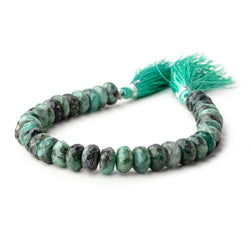 10-10.5mm Brazilian Emerald Faceted Rondelle Beads 7.5 inch 32 pieces (ONLINE ORDER ONLY)
