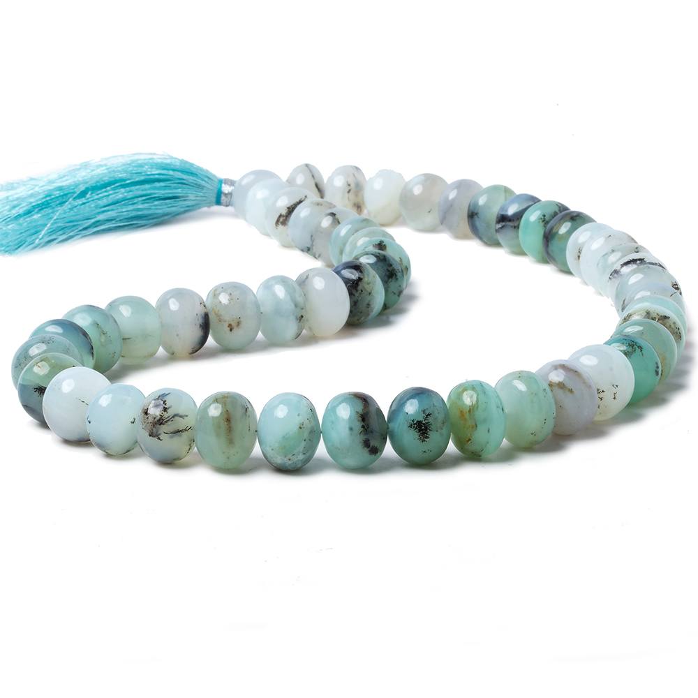 10-11mm Blue Peruvian Opal plain rondelle beads 16 inch 50 pieces AA (ONLINE ORDER ONLY)