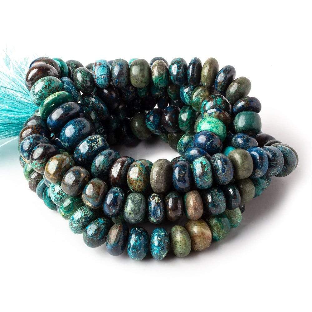10-11mm Chrysocolla Plain Rondelle Beads 16 inch 60 pieces (ONLINE ORDER ONLY)