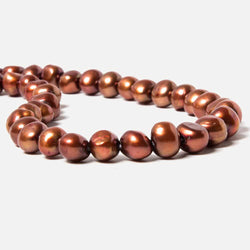 10-11mm Reddish Brown Baroque Side Drill 2.5mm large hole Pearl 47 pcs (ONLINE ORDER ONLY)