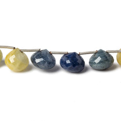 10-12mm Blue and Fancy Sapphire faceted Candy Kiss Beads 8 inch 17 pieces (ONLINE ORDER ONLY)