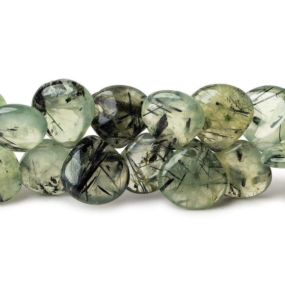 10-12mm Dendritic Prehnite Plain Heart Beads 7.5 inch 43 pieces (ONLINE ORDER ONLY)