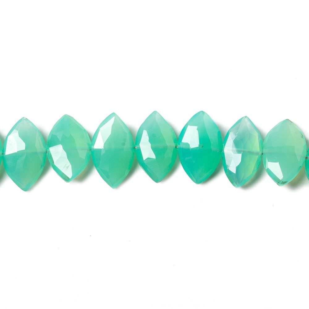 10-12mm Green Chalcedony Side Drilled Faceted Marquise Beads 8 inch 30 pieces (ONLINE ORDER ONLY)