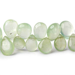 10-12mm Green Prehnite Plain Pear Beads 8 inch 42 pieces (ONLINE ORDER ONLY)