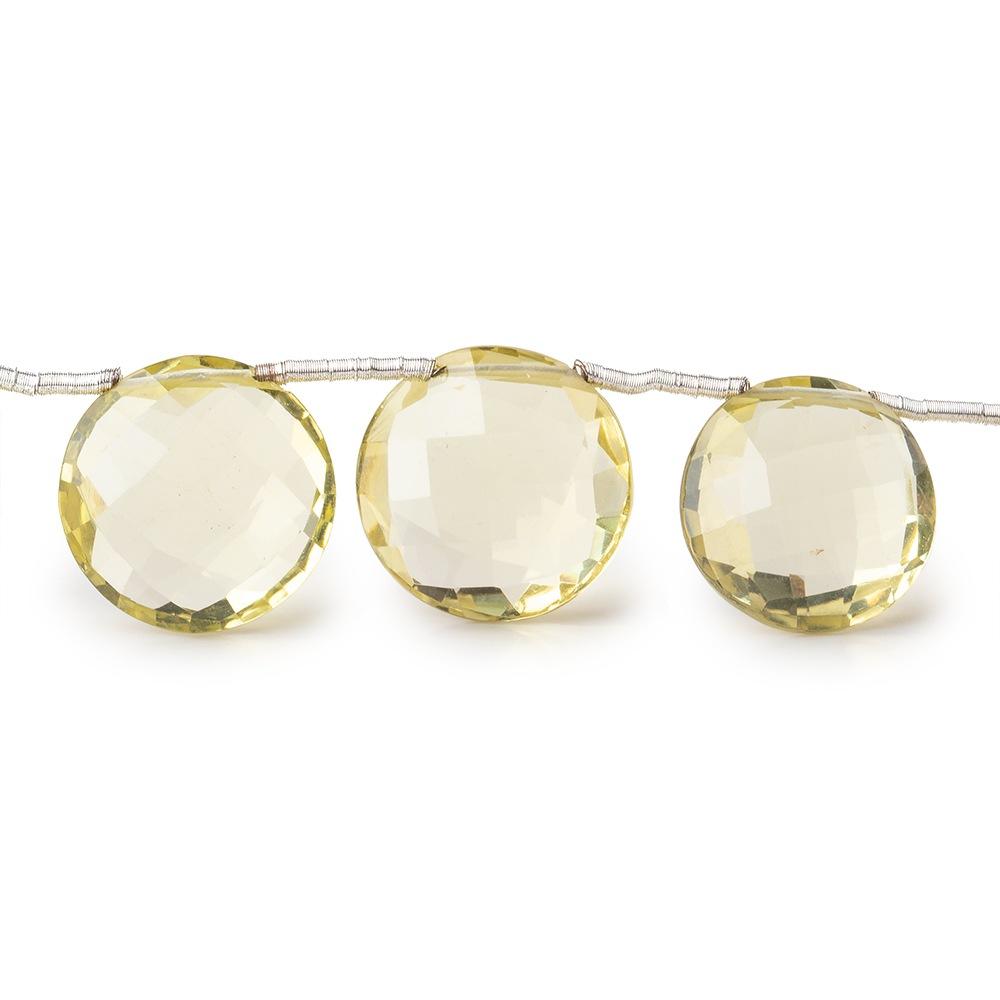 10-12mm Lemon Quartz Top Drilled Faceted Coin Beads 7 inch 15 pieces (ONLINE ORDER ONLY)
