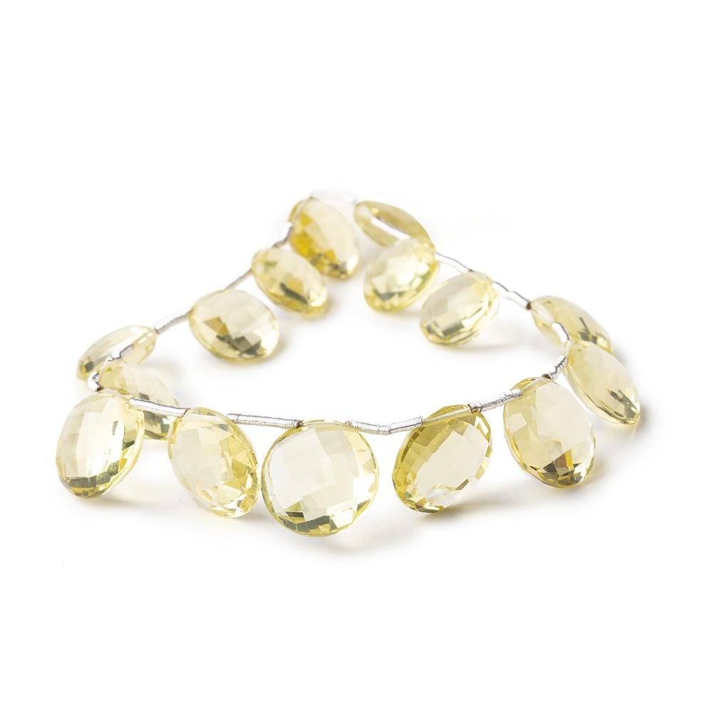 10-12mm Lemon Quartz Top Drilled Faceted Coin Beads 7 inch 15 pieces (ONLINE ORDER ONLY)