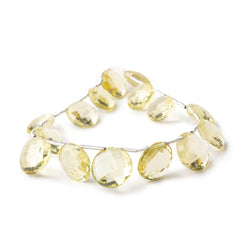 10-12mm Lemon Quartz Top Drilled Faceted Coin Beads 7 inch 15 pieces (ONLINE ORDER ONLY)