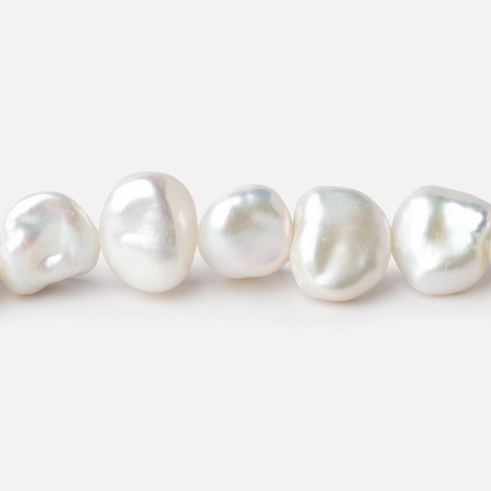 9mm Off White Keshi side drilled Freshwater Pearls 15.75 inch 40 Beads AAA (ONLINE ORDER ONLY)