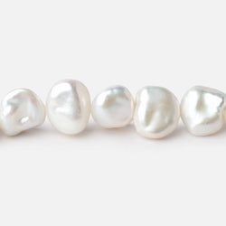 9mm Off White Keshi side drilled Freshwater Pearls 15.75 inch 40 Beads AAA (ONLINE ORDER ONLY)