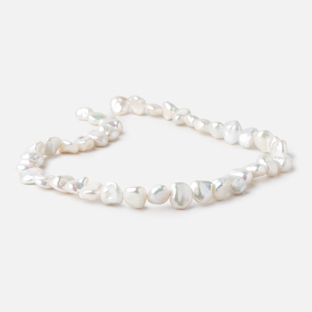 9mm Off White Keshi side drilled Freshwater Pearls 15.75 inch 40 Beads AAA (ONLINE ORDER ONLY)