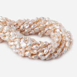 10-12mm Peach Straight Drilled Keshi Freshwater Pearls 15.5 inch 38 pieces (ONLINE ORDER ONLY)