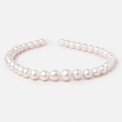 10-13.5mm White Off Round Freshwater Pearls 16 inch 37 Beads AA (ONLINE ORDER ONLY)