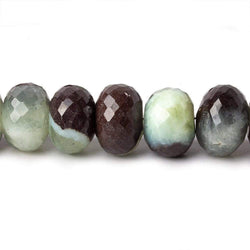 10-13mm Prehnite and Matrix Faceted Rondelle Beads 16 inch 53 pieces (ONLINE ORDER ONLY)