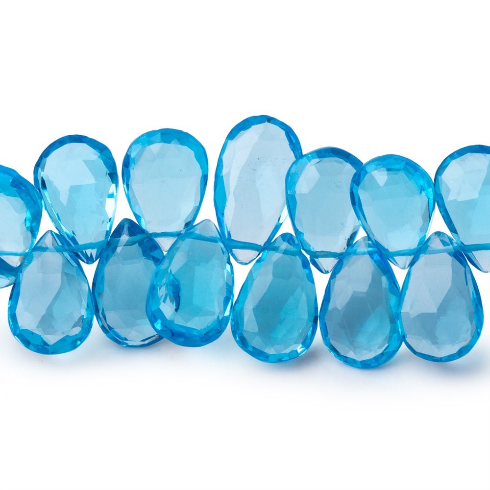 10-13mm Swiss Blue Topaz Faceted Pear Beads 8 inch 54 pieces AAA (ONLINE ORDER ONLY)