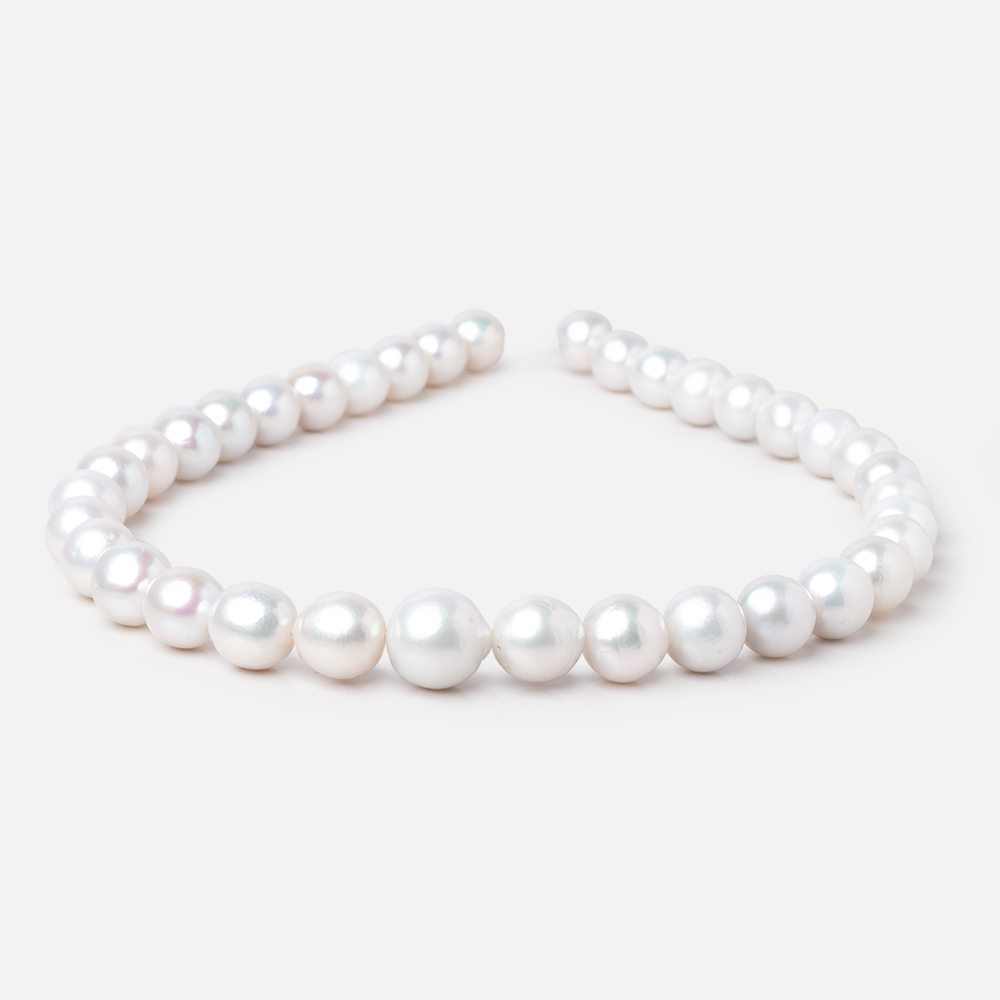 10-13mm White Off Round Freshwater Pearls 16 inch 36 Beads AA (ONLINE ORDER ONLY)