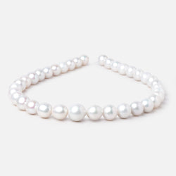 10-13mm White Off Round Freshwater Pearls 16 inch 36 Beads AA (ONLINE ORDER ONLY)