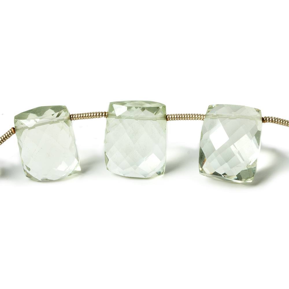 10 - 14mm Prasiolite Top Drilled Faceted Cushion Beads 8 inch 12 pieces (ONLINE ORDER ONLY)