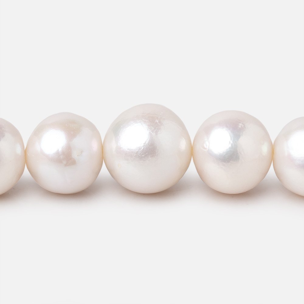 10-14mm White Off Round Freshwater Pearls 16 inch 38 Beads AA (ONLINE ORDER ONLY)