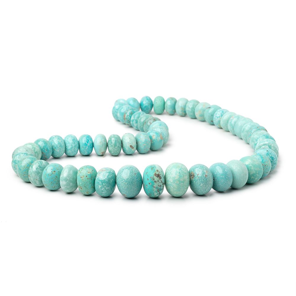 10-15.5mm Mongolian Turquoise Plain Rondelle 18 inch 53 Beads (ONLINE ORDER ONLY)