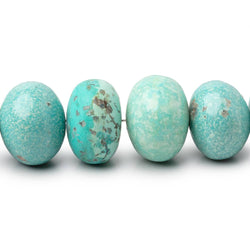 10-15.5mm Mongolian Turquoise Plain Rondelle 18 inch 53 Beads (ONLINE ORDER ONLY)
