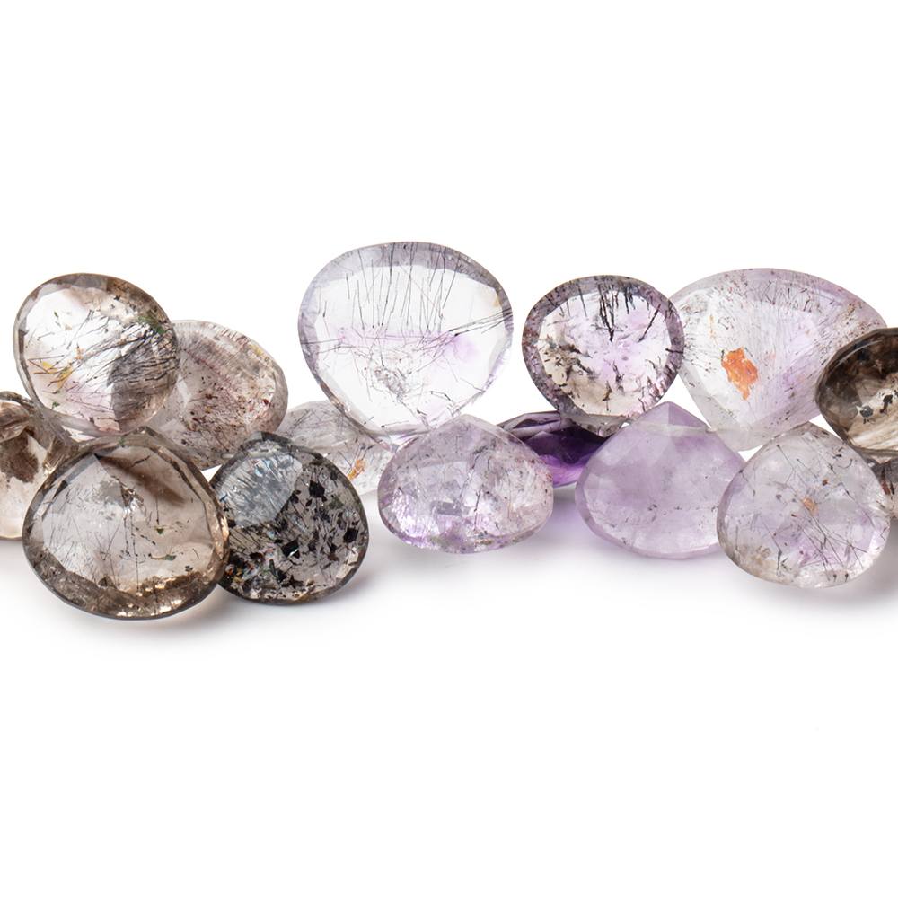 10-15mm Moss Amethyst Faceted Heart Beads 8 inch 42 pieces (ONLINE ORDER ONLY)