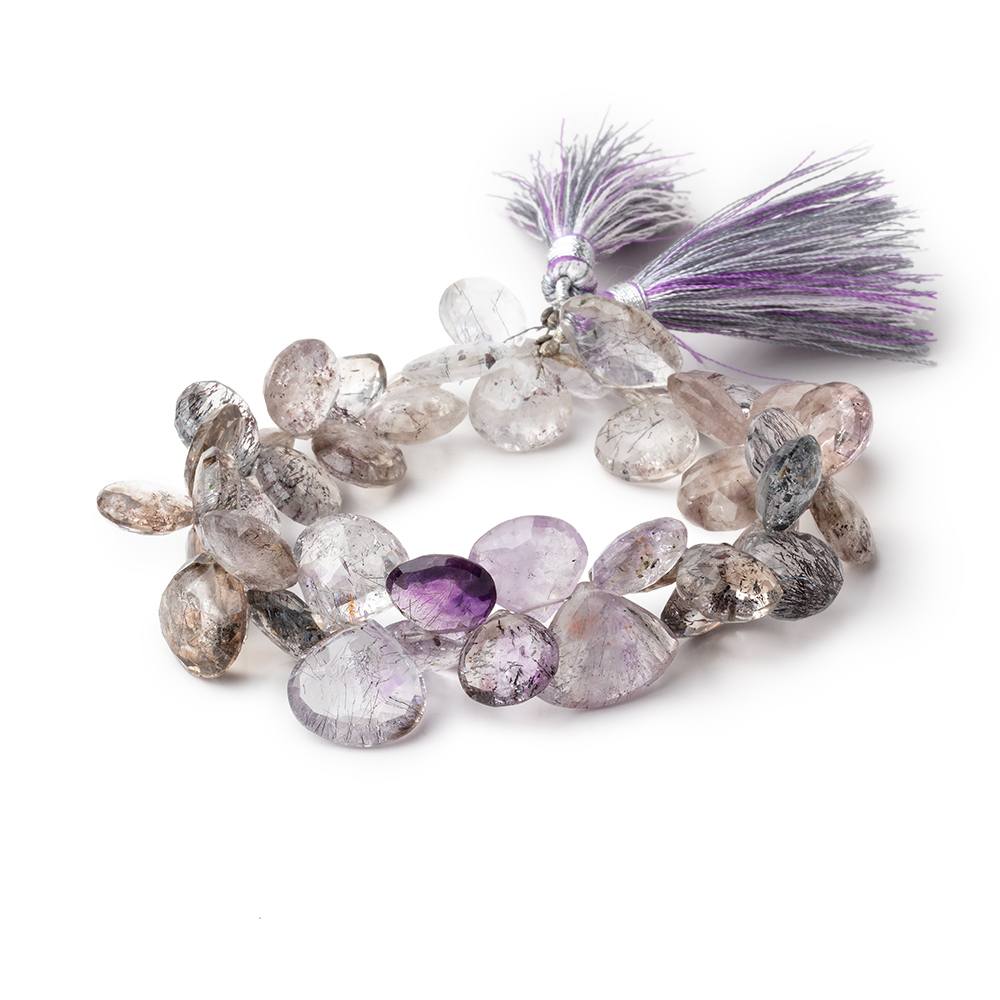 10-15mm Moss Amethyst Faceted Heart Beads 8 inch 42 pieces (ONLINE ORDER ONLY)