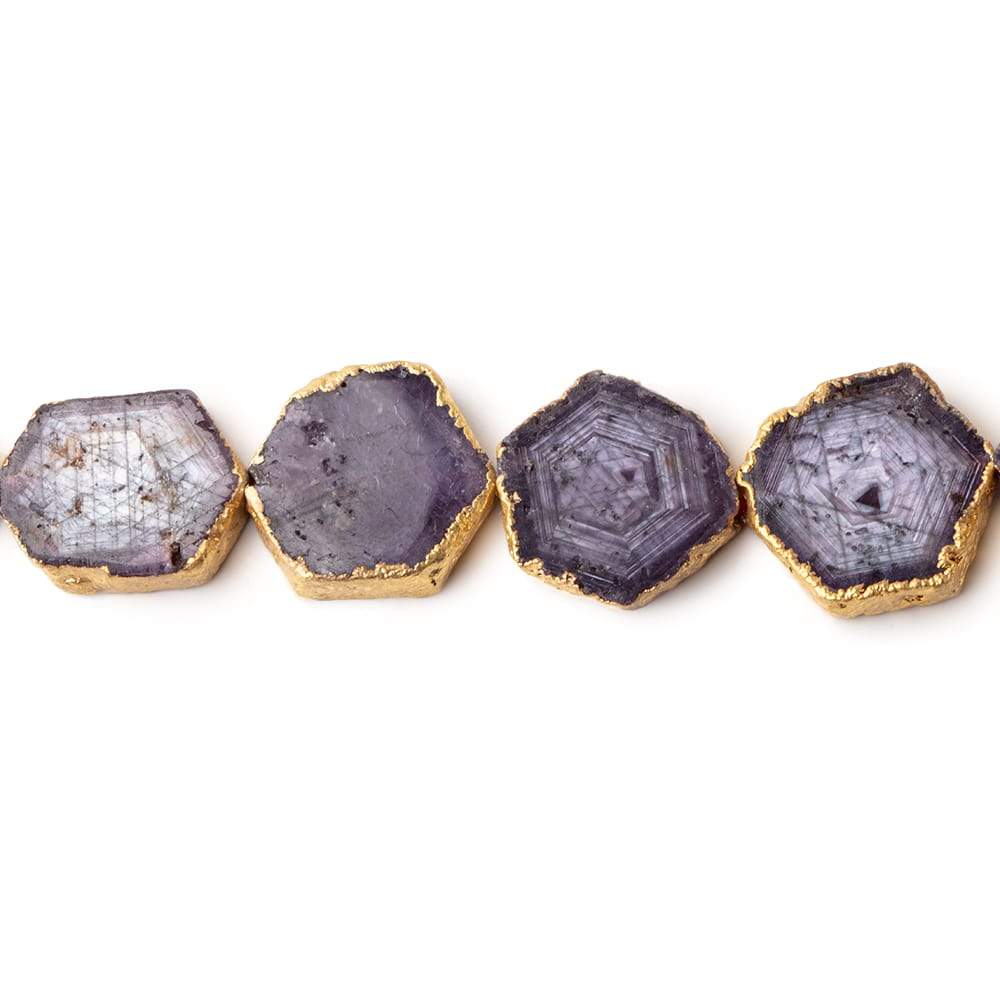 10-16mm Gold Leafed Corundum Slice Beads 14 inch 24 pieces (ONLINE ORDER ONLY)