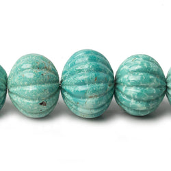 10-17mm Turquoise carved melon rondelle beads 18 inch 46 pieces (ONLINE ORDER ONLY)