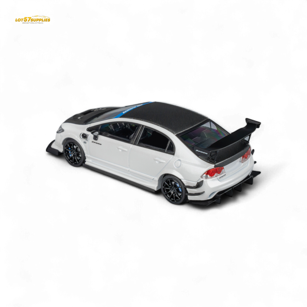 (Pre-Order) Microturbo Honda Civic Type R FD2 Spoon Sports - Metallic White 1:64 (Online Order Only)