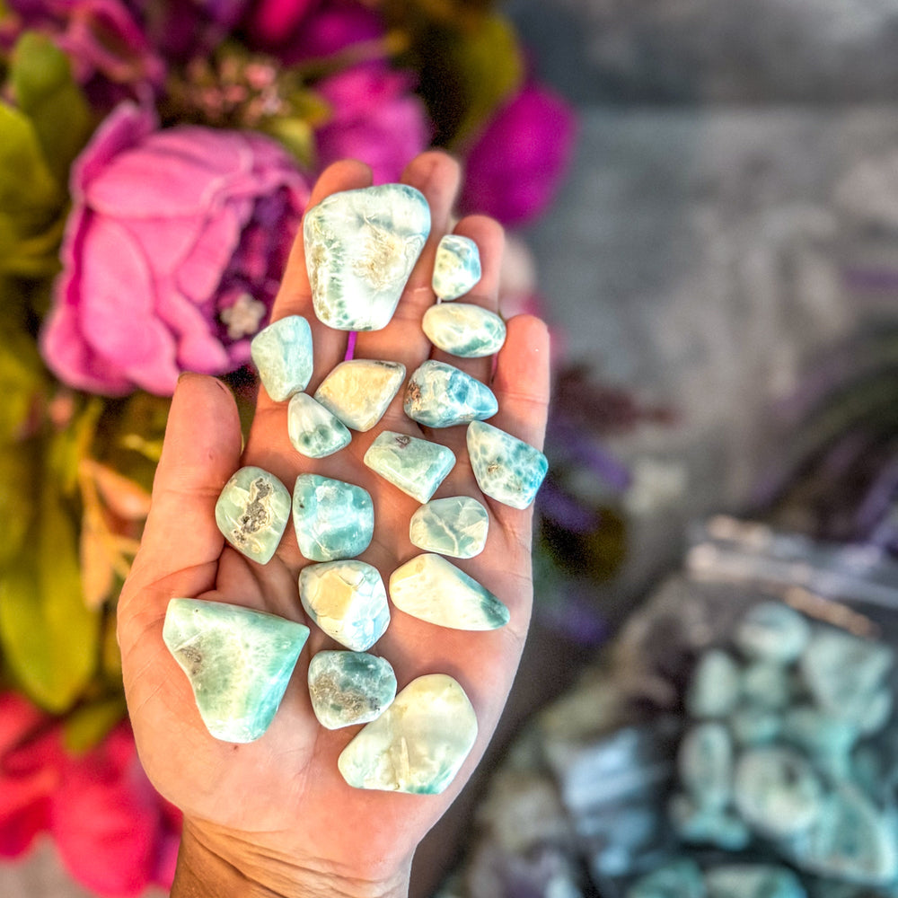 Bulk Tumbled Larimar, 100 Gram Bags of Polished Larimar (ONLINE ORDER ONLY)