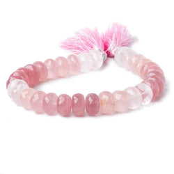 10.5-11.5mm Shaded Rose Quartz faceted rondelle beads 8.5 inch 36 pieces AA (ONLINE ORDER ONLY)