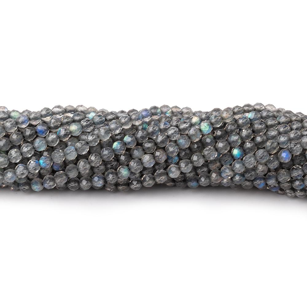 2.3mm Labradorite Micro Faceted Rounds 12.5 inch 136 beads (ONLINE ORDER ONLY)