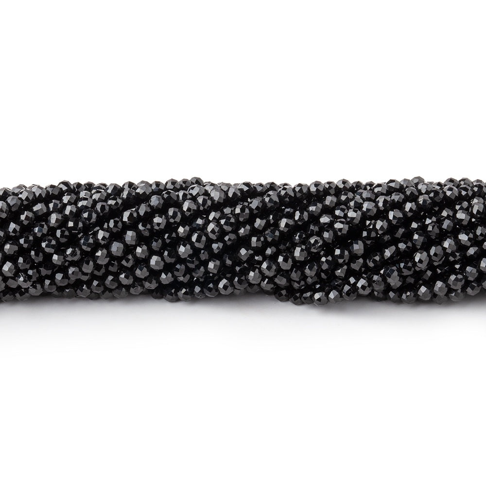 2.2mm Black Spinel micro-faceted rounds 13 inch 175 beads AAA (ONLINE ORDER ONLY)