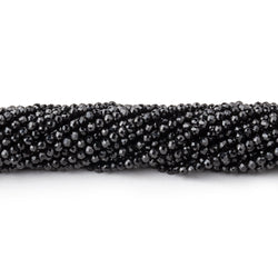 2.2mm Black Spinel micro-faceted rounds 13 inch 175 beads AAA (ONLINE ORDER ONLY)