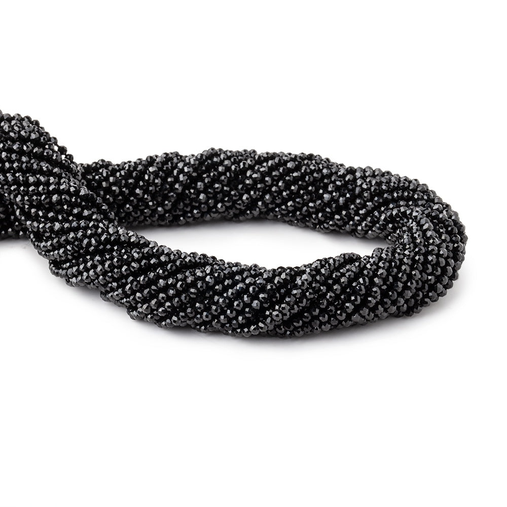 2.2mm Black Spinel micro-faceted rounds 13 inch 175 beads AAA (ONLINE ORDER ONLY)