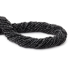 2.2mm Black Spinel micro-faceted rounds 13 inch 175 beads AAA (ONLINE ORDER ONLY)