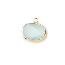 13x17mm Vermeil Bezeled Aqua Chalcedony Oval East West Pendant 1 piece (ONLINE ORDER ONLY)