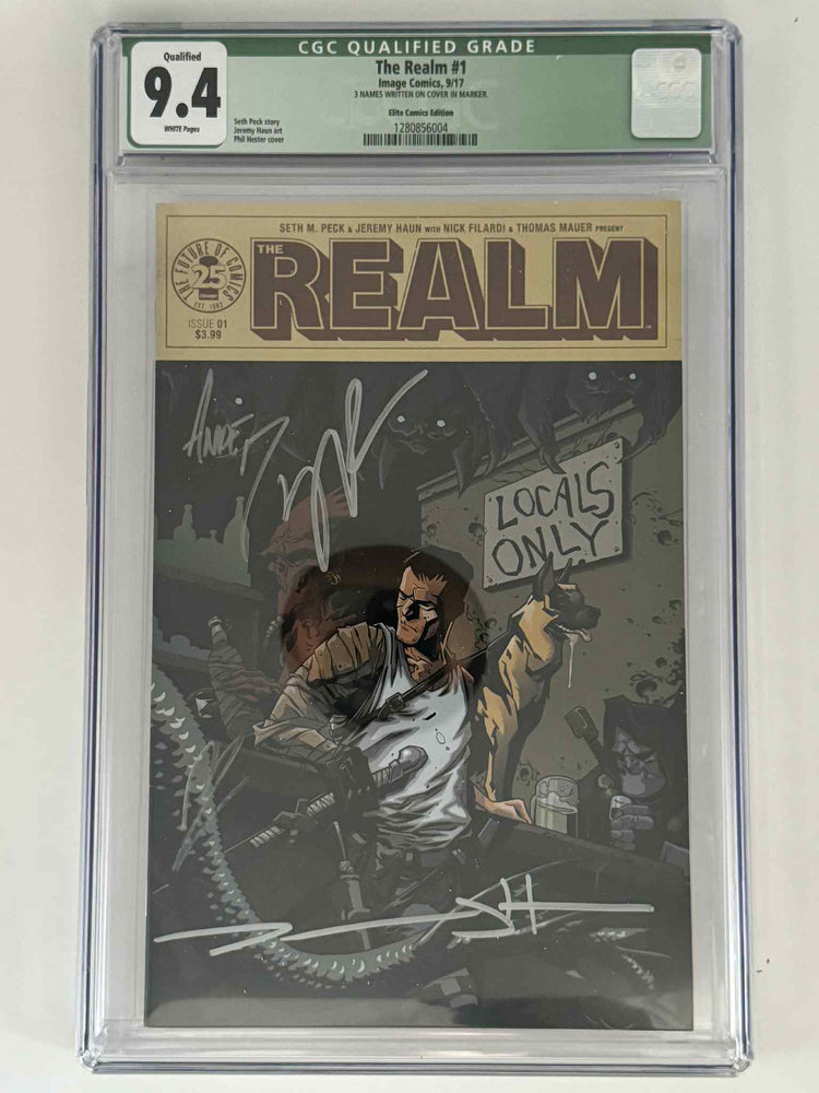 [Triple Signed by Seth Peck | Jeremy Haun | ] The Realm #1 CGC 9.4 Green Label Exclusive Var (ONLINE ORDER ONLY)