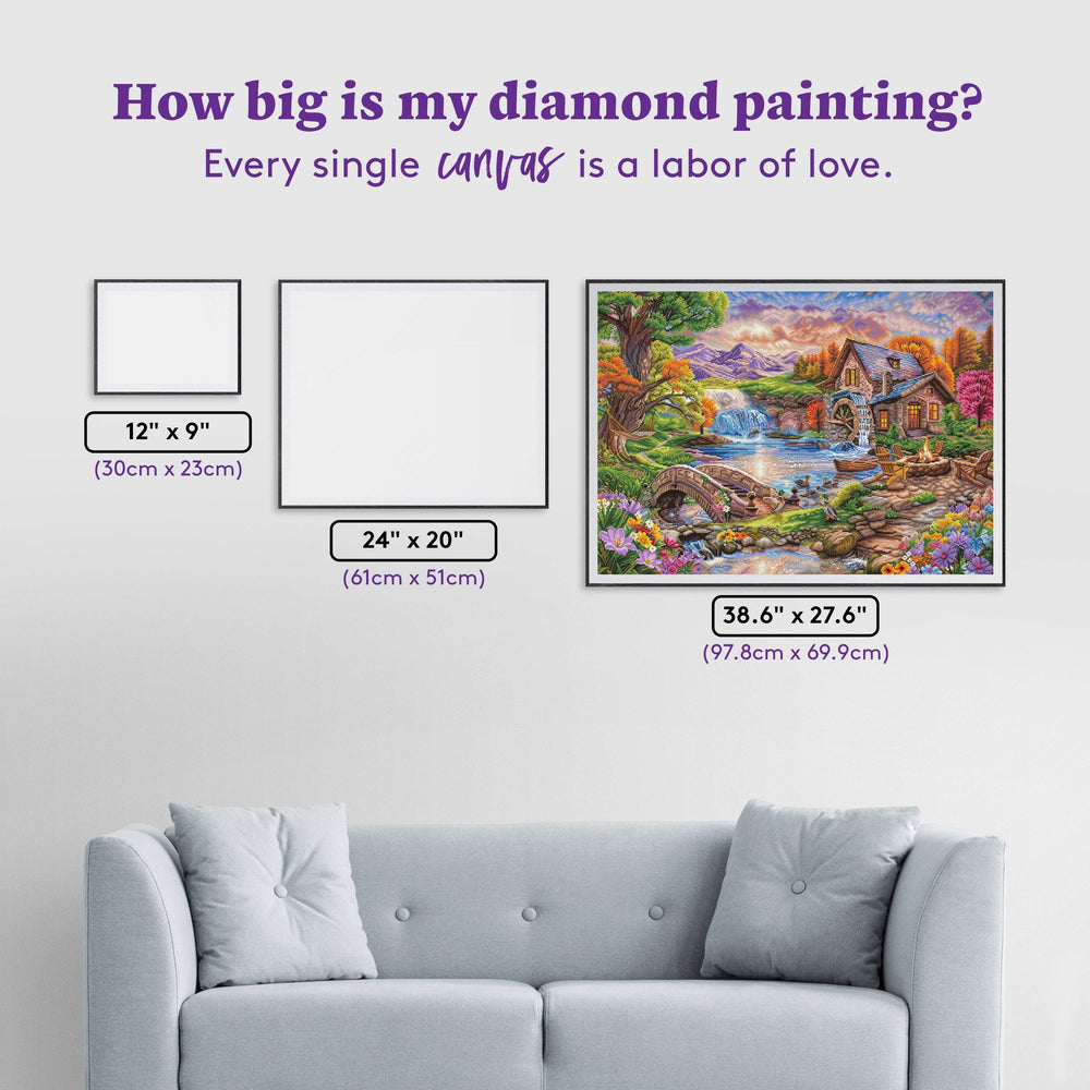 Diamond Art Club – Mill Pond Sanctuary Diamond Painting (Square Drill, 38.5" x 27.6") (ONLINE ORDER ONLY)