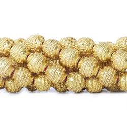 10mm 22kt Gold Plated Copper Bead Round Concentric Miligrain 8 inch 18 pieces (ONLINE ORDER ONLY)