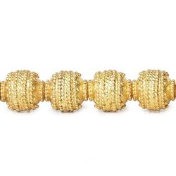 10mm 22kt Gold Plated Copper Bead Round Concentric Miligrain 8 inch 18 pieces (ONLINE ORDER ONLY)