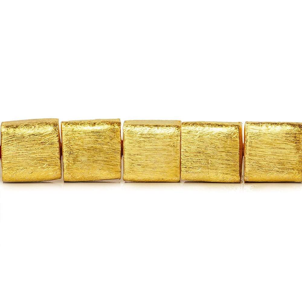 10mm 22kt Gold plated Copper Brushed Cube Beads 8 inch 19 pieces (ONLINE ORDER ONLY)
