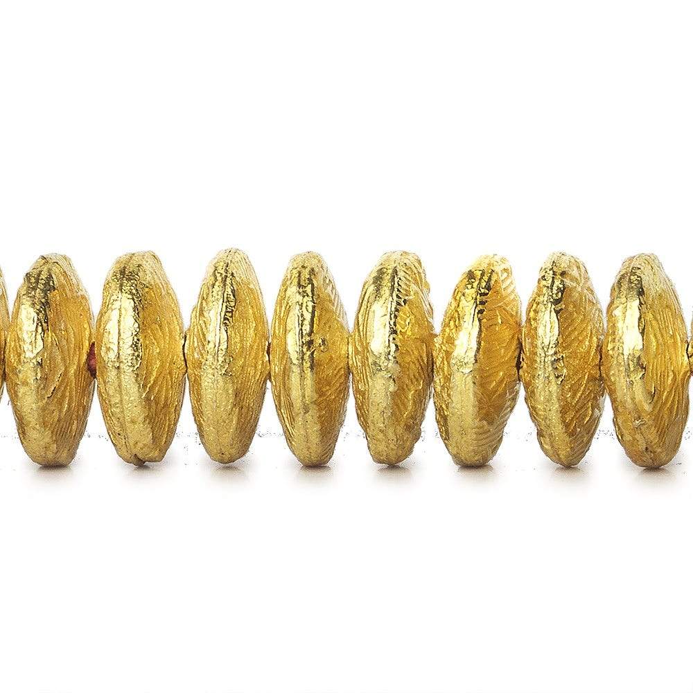 10mm 22kt Gold Plated Copper Disc with Crosshatch Pattern 8 inch 52 pieces (ONLINE ORDER ONLY)