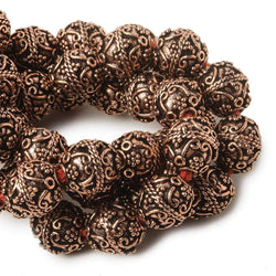 10mm Antiqued Copper Beads Roval Victorian Swag 8 inch 18 pcs (ONLINE ORDER ONLY)