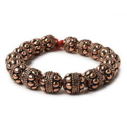 10mm Copper Bead Bead Round Dots and Rope center 8 inch 18 pcs
