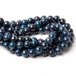 10mm Dark Chrysocolla Plain Rounds 16 inch 40 beads A