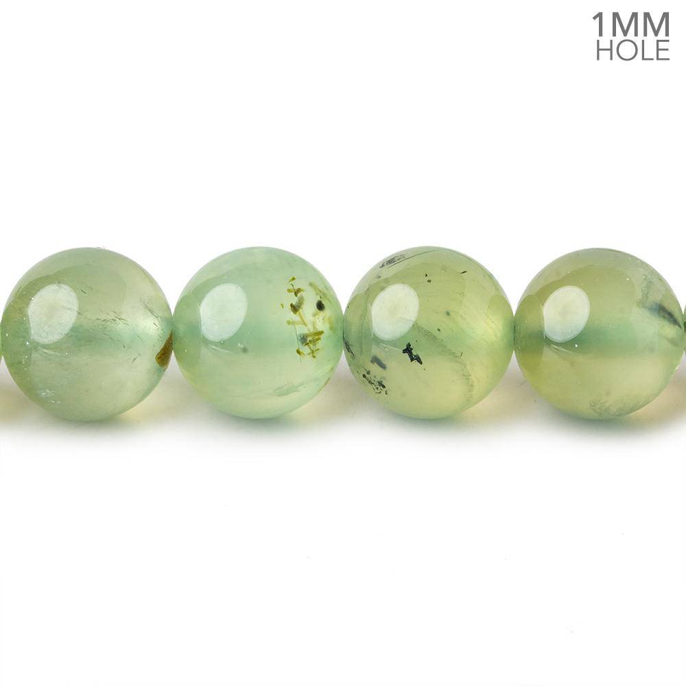 10mm Dendritic Prehnite plain round large hole beads 15.5 inch 41 pieces AA (ONLINE ORDER ONLY)