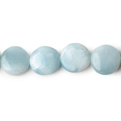 10mm Larimar plain coin beads 8 inch 19 pieces AA Grade (ONLINE ORDER ONLY)